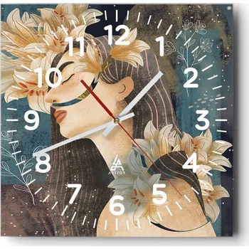 Hodiny Nástěnné hodiny do obýváku 40x40 Abstrakce Tiché hodiny Skleněné hodiny Bez hlučnosti