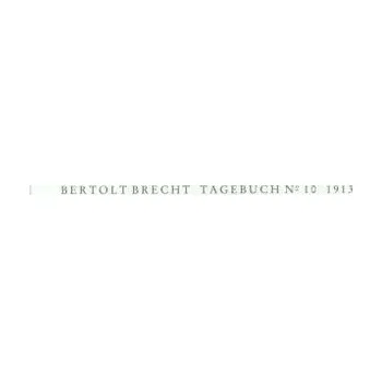 Tagebuch Nr.10, 1913, 2 Bde. - Bertolt Brecht