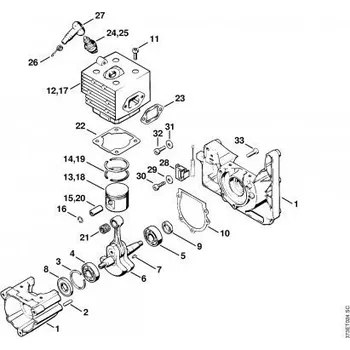 Píst motoru FarmerTec Kompletní píst a válec pro postřikovače Stihl SR400 - PJ52-3511