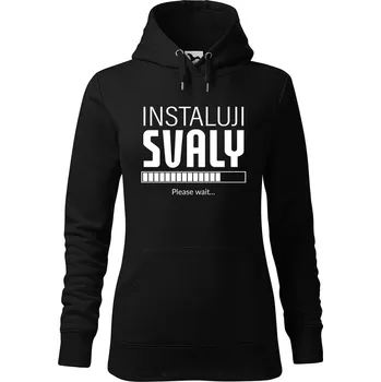 Dámská mikina DOBRÝ TRIKO Dámská mikina s potiskem Instaluji svaly Velikost dámské mikiny: L, Barva: Černá