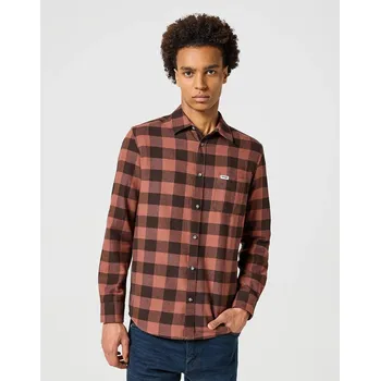 Pánská košile Pánská košile Wrangler 1 Pocket Shirt 112357381 Root Beer Velikost: XL