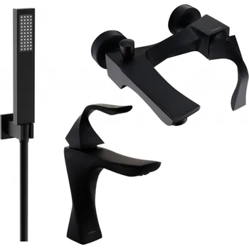 Vodovodní baterie Mexen Estrella R02 vanová sada, černá - 72303R02-70 Bateriové soupravy