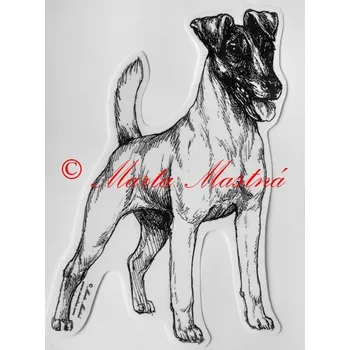 Samolepka foxteriér c90 - Malá - přibližně jako pohlednice