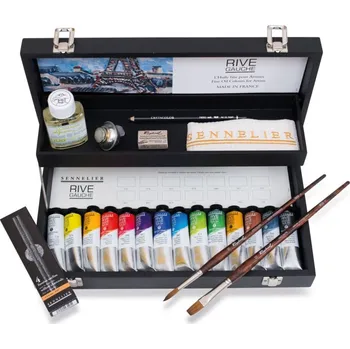Olejová barva Sennelier sada olejových barev Rive Gauche v dřevěném kufříku, 14x40ml