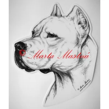 Samolepka argentinská doga c50 - Malá - přibližně jako pohlednice