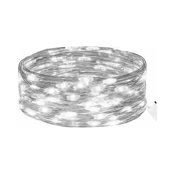 Vánoční dekorace LED řetěz Nano - 2m, 30LED, 2xCR2032, studená bílá