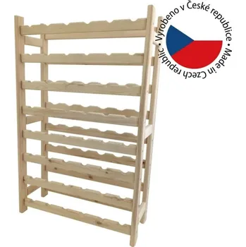 Dřevěný stojan na víno pro 48 lahví, 64 x 120 x 25 cm