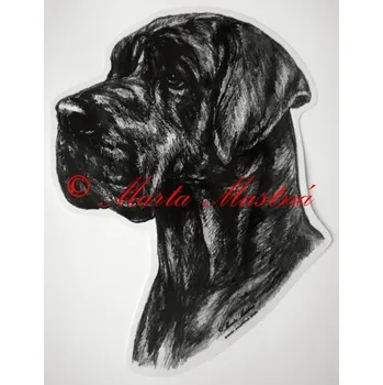 Samolepka německá doga c372 - Malá - přibližně jako pohlednice