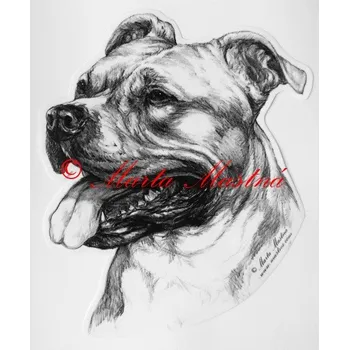 Samolepka staford, pitbul c73 - Malá - přibližně jako pohlednice