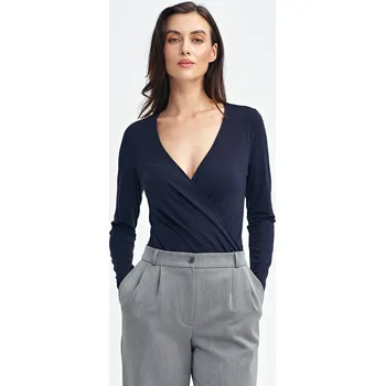 Dámská halenka Body halenka s psaníčkovým výstřihem B176 Barva: Tmavě Modrá, Velikost: XL