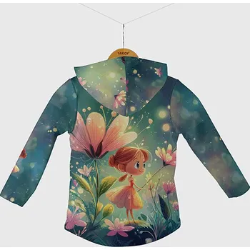 Panel se střihem 110 softshell bunda rusovláska pod velkou květinou