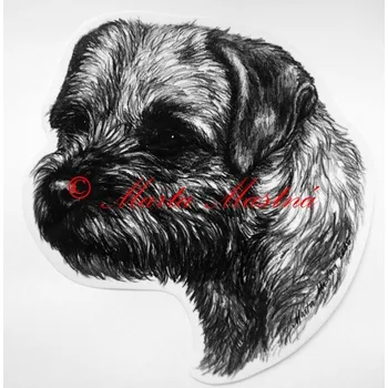 Samolepka border teriér c481 - Malá - přibližně jako pohlednice