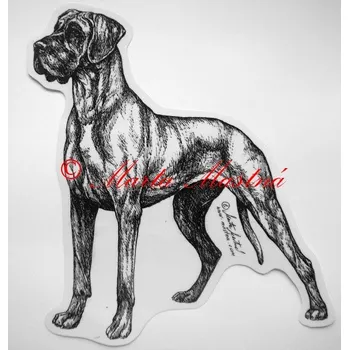 Samolepka německá doga c35 - Malá - přibližně jako pohlednice