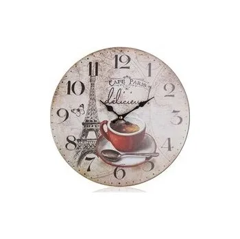 Hodiny HOME DECOR Hodiny nástěnné CAFE PARIS 34 cm