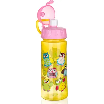 Láhev BANQUET láhev na pití 500ml s brčkem SOVA PH RŮŽ