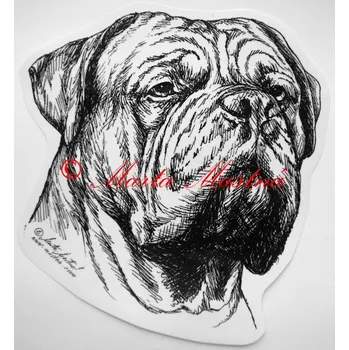 Samolepka bordeauxská doga c47 - Malá - přibližně jako pohlednice