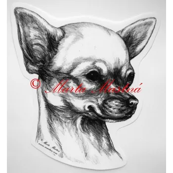 Samolepka čivava - chihuahua - archiv c202 - Malá - přibližně jako pohlednice