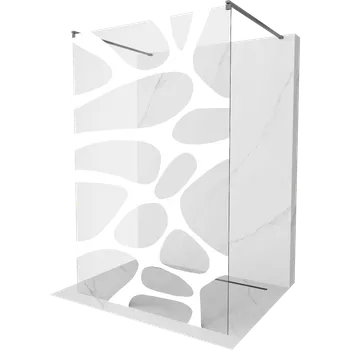 Mexen Kioto volně stojící sprchová stěna 100 x 200 cm, bílá vlna 8 mm, gun metal - 800-100-002-95-97 Sprchové stěny