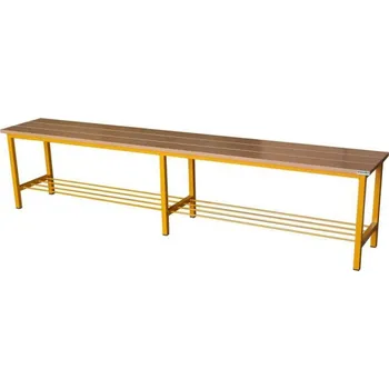 Zahradní lavice ŠATNA L šatní lavička, Barva kovové konstrukce RAL 5012 sv. modrá, Barva lamina světlý dub, Šířka 100 cm Křovina s.r.o. A205