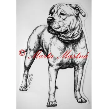 Samolepka americký buldok - archiv c49 - Malá - přibližně jako pohlednice