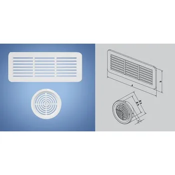 Větrací mřížka Mřížka-krytka 150x60 bílá/2ks