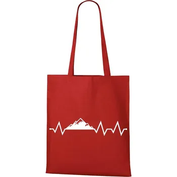DOBRÝ TRIKO Bavlněná taška s potiskem Tep hory Barva: Červená