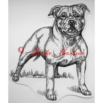 Samolepka stafordšírský bulteriér c74 - Malá - přibližně jako pohlednice