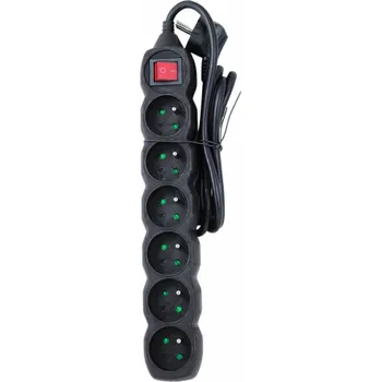 Prodlužovací kabel Esperanza ELK217K napájecí prodlužovačka 1,5 m 6 AC zásuvky / AC zásuvek Vnitřní Černá