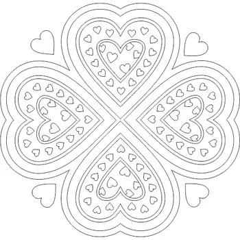 Pískohraní s.r.o. Šablona Čtyřlístek se srdíčky Velikost: 470 x 470 mm