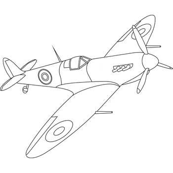 Pískohraní s.r.o. Šablona Letadlo britský Spitfire Velikost: 420 x 594 mm