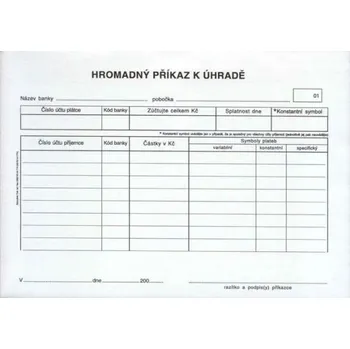 Tiskopis Příkaz k úhradě - hromadný A5, propis., /PT100/