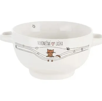 Sada nádobí Velká keramická miska s kočičí láskou