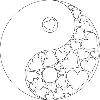Pískohraní s.r.o. Šablona Jin - jang se srdíčky Velikost: 470 x 470 mm