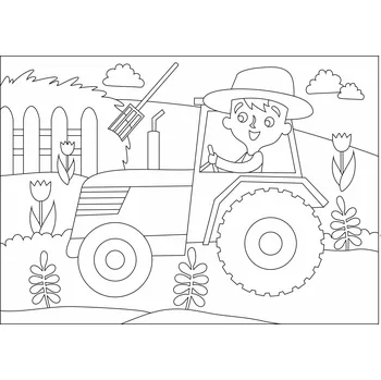 Pískohraní s.r.o. Šablona Farmář v traktůrku Velikost: 210 x 297 mm
