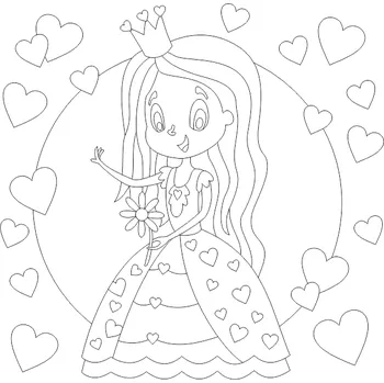 Pískohraní s.r.o. Šablona Princezna se srdíčky Velikost: 470 x 470 mm
