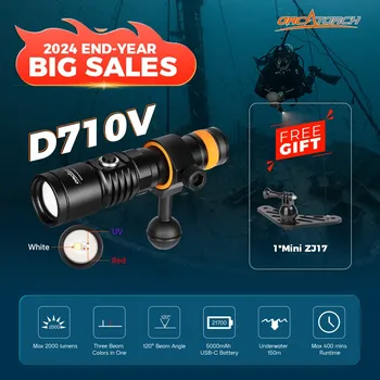 Plavecké brýle Orcatorch PROMO akce: Video svítilna D710V + ZDARMA MINI ZJ17 držák