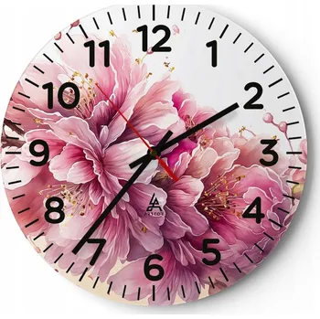 Hodiny Kuchyňské nástěnné hodiny 30x30 Kvetoucí Moderní Skleněné hodiny do obýváku Tiché
