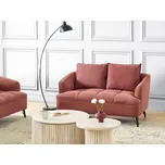 Pohovka vínová polyesterové čalounění dřevěný rám obývací pokoj 2místná Beliani