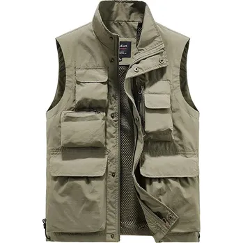 Pánská softshellová bunda Pánská outdoorová vesta Barva: Khaki, Velikost: XL