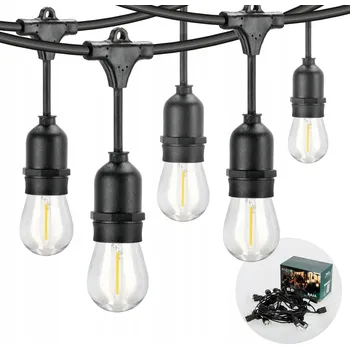 Dekorativní svítidlo Světelný řetěz Kobi 1500 cm do sítě, černý