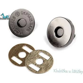 Magnetické zapínání 18 mm nikl černý - nožky