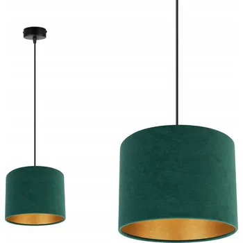 ZÁVĚSNÁ LAMPA LUSTR STROPNÍ ZLATÉ STÍNIDLO VELUR