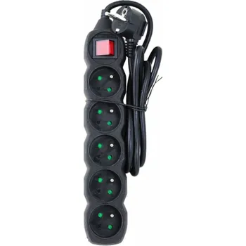 Prodlužovací kabel Esperanza ELK214K napájecí prodlužovačka 1,5 m 5 AC zásuvky / AC zásuvek Vnitřní Černá