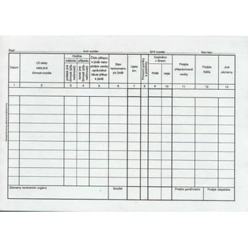 Tiskopis Záznam o provozu osob.voz.A5, 50l /ET205/