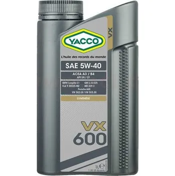 Motorový olej YACCO motorový olej plně syntetický VX 600 5W40 1l