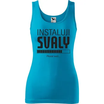 DOBRÝ TRIKO Dámské tílko s potiskem Instaluji svaly Velikost: 2XL, Barva: Tyrkysová