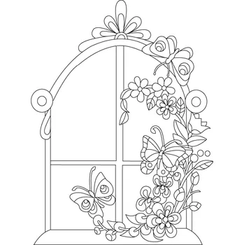 Pískohraní s.r.o. Šablona Rozkvetlé okno Velikost: 420 x 594 mm