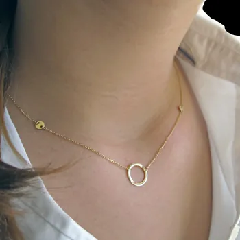 Náhrdelník Zlatý dámský náhrdelník tři kolečka 1,50g Zlato 14k(585/1000)