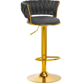 4Rico Bar Hocker QS-B313a sametově šedý