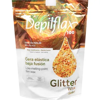 Depilflax 100 flexibilní depilační vosk s nízkým bodem tání perleťově zlatý 1000 g